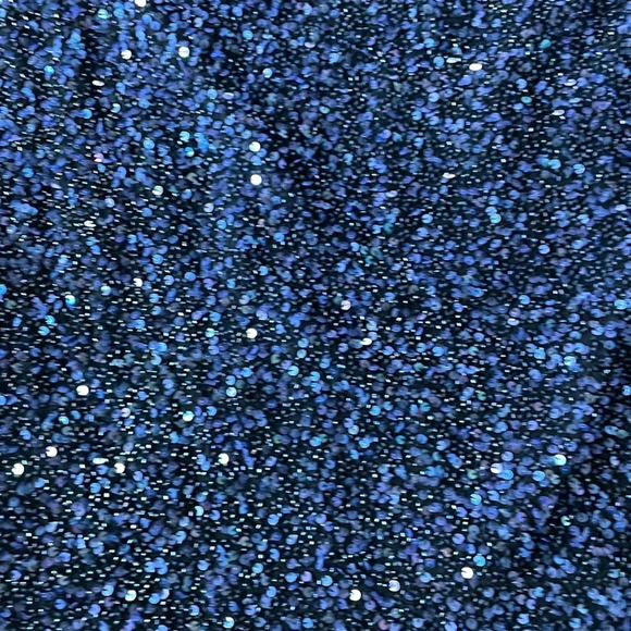 SCALA Vintage 100% Silk GORGEOUS Navy One Shoulder Beaded & Sequin Gown Size XL - Picture 13 of 13